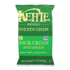 Kettle Brand Potato Chips - Sour Cream and Onion - Case of 15 - 5 oz.. HGR 0445403