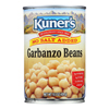Kuner Garbanzo Beans - No Salt Added - Case of 12 - 15 oz.. HGR 0551515