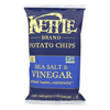 Kettle Brand Potato Chips - Sea Salt and Vinegar - Case of 15 - 5 oz.. HGR 0681973