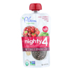 Plum Organics Mighty 4 Blends Tots - Cherry Strawberry Black Bean Spinach and Oat - Case of 6 - 4 oz.. HGR 1750553