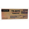 Mita Kyocera TK827C Toner, 7,000 Page-Yield, Cyan KYO TK827C