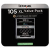 Lexmark Lexmark 14N0843 (105XL) High-Yield Ink, 510 Page-Yield, 4/Pk, Black LEX 14N0843