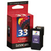 Lexmark Lexmark 18C0033 (33) Ink, 130 Page-Yield, Tri-Color LEX 18C0033