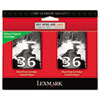 Lexmark Lexmark® 18C2236 (36) Ink, 175 Page-Yield, 2/Pack, Black LEX 18C2236