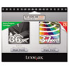 Lexmark Lexmark 18C2249 (36XL, 37XL) High-Yield Ink, 500 Page-Yield, 2/Pack, Black LEX 18C2249