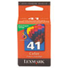 Lexmark Lexmark 18Y0141 (41) Color Print Cartridge, Tri-Color LEX 18Y0141