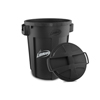 Libman 32 Gallon Black Trash Can with Lid - 6 Pack LIB1385