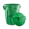 Libman 32 Gallon Green Trash Can with Lid - 6 Pack LIB1465