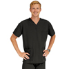 Medline Madison Ave Unisex Stretch Fabric Scrub Top with 3 Pockets, Black, Small MED5515BLKS