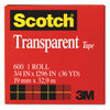 3M Scotch® Transparent Glossy Tape MMM600341296