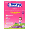 Johnson & Johnson Children's Allergy Relief Children's Benadryl® 12.5 mg Strength Chewable Tablet 20 per Box MON1052486CT