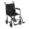 McKesson Lightweight Transport Chair Aluminum Frame with Black Finish 300 lbs. Weight Capacity Fixed / Padded Arm Black, 1/ EA MON1128898EA