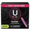 Kimberly Clark Professional Tampon U by Kotex Click Super Absorbency Plastic Applicator Individually Wrapped, 128 EA/CS MON1184199CS