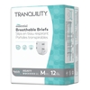 PBE Unisex Adult Incontinence Brief Tranquility® Essential Medium Disposable Heavy Absorbency, 12/BG MON 1188954BG