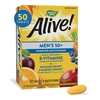 Nature's Way Brands Multivitamin Supplement Alive!® Alive!® Men’s 50+ Vitamin A / Vitamin C 900 mcg / 180 mg Strength Tablet 50 per Box MON1229293BX
