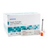 McKesson Insulin Syringe with Needle 1 mL 28 Gauge 1/2 Inch Attached Needle Without Safety, 100/BX MON 629839BX