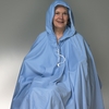 Skil-Care Shower Poncho with Hood Blue One Size Fits Most 23-1/2 Inch Back Front Opening MON636099EA