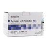 McKesson Syringe with Hypodermic Needle 3 mL 23 Gauge 1 Inch Detachable Needle Without Safety, 100/BX MON 1031811BX