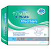 Secure Personal Care Products Adult Incontinent Brief Total Dry X-Plus Tab Closure Medium Disposable Heavy Absorbency, 12/BG, 4BG/CS MON 1102092CS