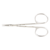 Miltex Medical Iris Scissors Miltex 4-1/2 Inch Surgical Grade Stainless Steel NonSterile Finger Ring Handle Curved Sharp/Sharp, 1/ EA MON 157507EA