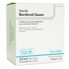 Dermarite Adhesive Dressing DermaRite Bordered Gauze 3-3/5 x 4" Gauze Square White Sterile, 1/EA MON 946442EA