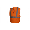 Pyramex Safety Products Safety Vest - Hi-Vis Orange Vest With Reflective Tape - Size Medium PYR RCZ2120M