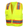 Pyramex Safety Products Safety Vest - Hi-Vis Lime Vest With Contrasting Reflective Tape - Size Large PYR RCZ2410L