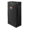 Rubbermaid Commercial Fabric Cleaning Cart Bag, 26 gal, Black, 17 1/2w x 10 1/2d x 33h RCP 1966888