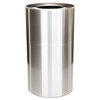 United Receptacle United Receptacle 35-Gallon Capacity Satin Aluminum Two-Piece Fire-Safe Open Top Indoor Receptacle RCPAOT35SANL
