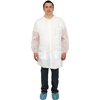 Safety Zone White Polypropylene Economy Lab Coat, 3 Pockets, Elastic Wrists SFZ DLWH-XL-E-EW