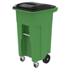 Toter 32 Gal. Lime Green Organics Trash Can with Wheels and Black Lid (2 caster wheels 2 stationary wheels) TOT ACO32-10000