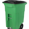 Toter 64 Gal. Lime Green Organics Trash Can with Wheels and Black Lid (2 caster wheels 2 stationary wheels) TOT ACO64-59625