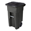 Toter 32 Gal. Blackstone Trash Can with Quiet Wheels and Attached Black Lid TOT ANA32-10767