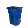 Toter 96 Gal. Blue Trash Can with Smooth Wheels and Lid TOT ANA96-00BLU