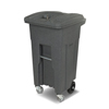 Toter 32 Gal. Graystone Document Trash Can with Wheels and Key Lid Lock (2 Standard Caster, 2 Stationary Wheels) TOT CDC32-00GST