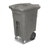 Toter 64 Gal. Graystone Document Trash Can with Wheels and Key Lid Lock (2 Caster Wheels, 2 Stationary Wheels) TOT CDC64-00GST