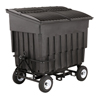 Toter 3 Cubic Yard 1500 lbs. Capacity Rapid Speed Towable Mobile Truck with Attached Black Lid - Black TOT FLA30-00BLK