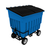 Toter 3 Cubic Yard 1500 lbs. Capacity Rapid Speed Towable Mobile Truck with Attached Blue Lid - Blue TOT FLA30-00BLU