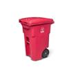 Toter 64 Gal. Red Hazardous Waste Trash Can with Wheels and Lid Lock TOT RMN64-00RED