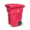 Toter 96 Gal. Red Hazardous Waste Trash Can with Wheels and Lid Lock TOT RMN96-00RED