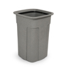 Toter Slimline 35 Gal. Square Trash Can - Graystone TOT SSC35-00GST