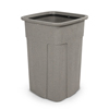Toter Slimline 50 Gal. Square Trash Can - Graystone TOT SSC50-00GST