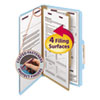 Smead Smead™ Four-Section Colored Pressboard Top Tab Classification Folders with SafeSHIELD® Coated Fasteners SMD18730