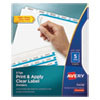 Avery Avery® Print & Apply Index Maker® Clear Label Dividers with Easy Apply Printable Label Strip and White Tabs AVE11436