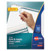 Avery Avery® Print & Apply Index Maker® Clear Label Dividers with Easy Apply Printable Label Strip and White Tabs AVE11429
