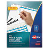 Avery Avery® Print & Apply Index Maker® Clear Label Unpunched Dividers with Easy Apply Printable Label Strip for Binding Systems AVE11443