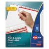 Avery Avery® Print & Apply Index Maker® Clear Label Dividers with Easy Apply Printable Label Strip and White Tabs AVE11437