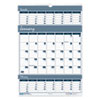 House of Doolittle House of Doolittle™ Bar Harbor 100% Recycled Wirebound Three-Months-per-Page Wall Calendar HOD342