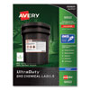 Avery Avery® UltraDuty® GHS Chemical Waterproof & UV Resistant Labels AVE60522
