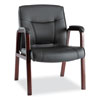Alera Alera® Madaris Series Bonded Leather Guest Chair with Wood Trim Legs ALEMA43ALS10M
